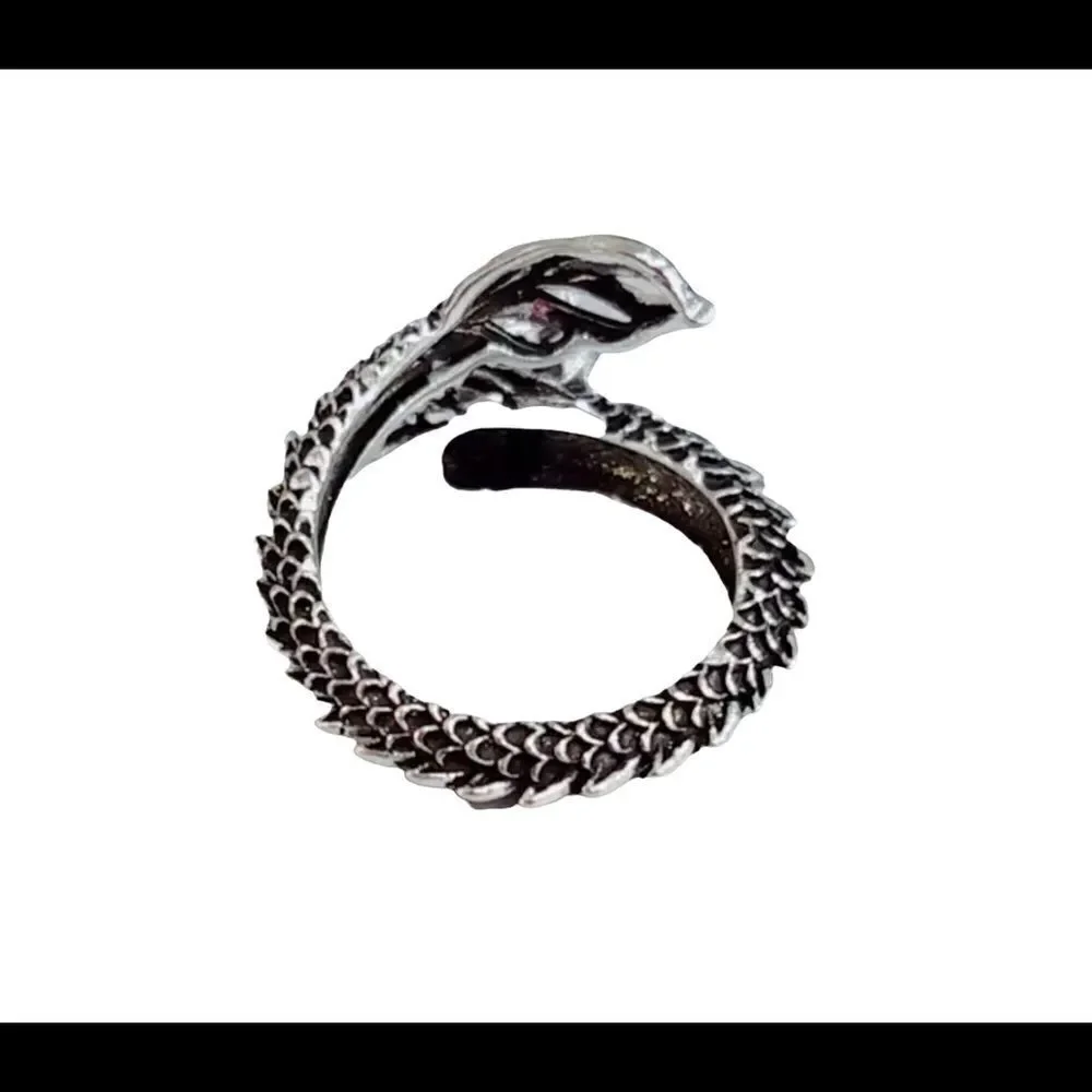 925 Fashion Gothic Ancient Dragon Unisex Ring, Adjustable‎